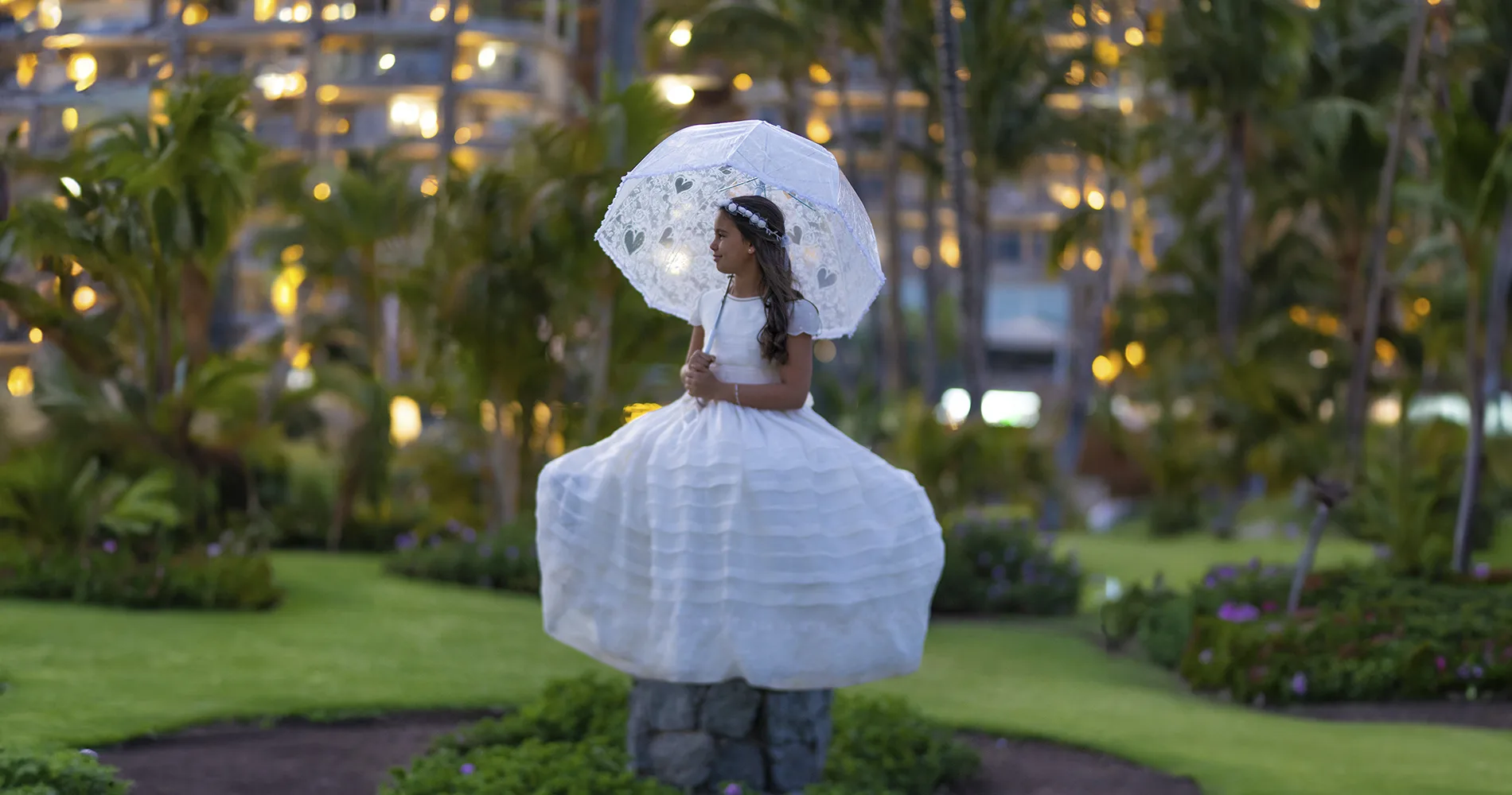 Chica foto comunión realizada por fotógrafo profesional en Gran Canaria